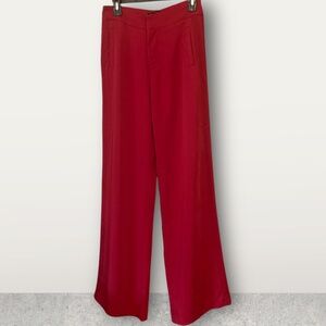 NWT Naked Wardrobe Wide Leg High Waisted Trousers M 8/10 Color Dark Red